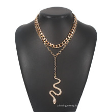 Cuban Chain Snake Necklace Big Animal Pendant Necklace Goth Trendy Female Punk Hip Hop Jewelry For Women